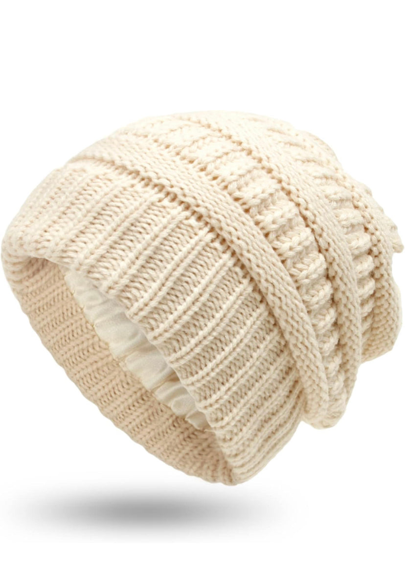 Bonnet hiver intérieur satin